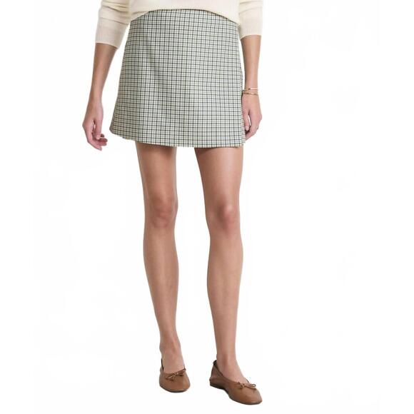 NEW VINEYARD VINES meg mini skirt in quinn plaid balsam